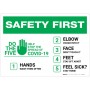 Safety First: Do The 5 Help Stop The Spread of Covid-19 Landscape - Wall Sign