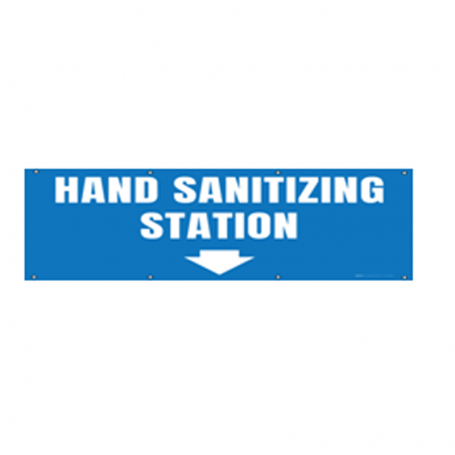 Hand Sanitizing Station with Arrow Banner