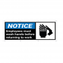 Notice Employees Must Wash Hands Banner