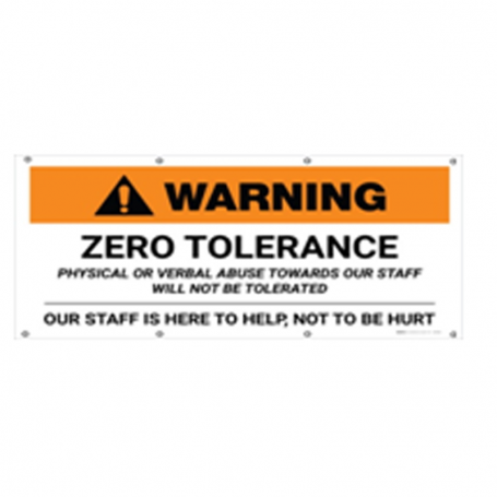 Warning Zero Tolerance Physical Or Verbal Abuse Banner