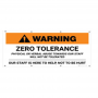 Warning Zero Tolerance Physical Or Verbal Abuse Banner