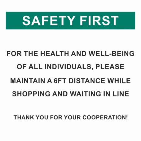 Safety First Instruction Banner