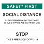 Safety First Social Distance Instruction Banner
