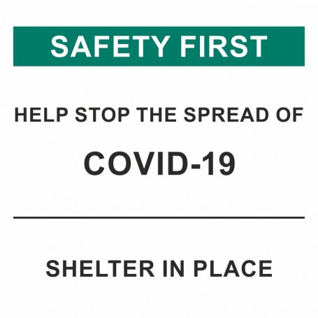 Safety First SHELTER IN PLACE -Banner