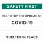 Safety First SHELTER IN PLACE -Banner