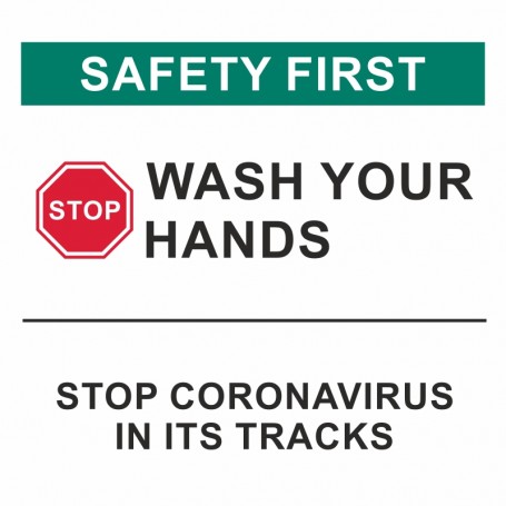 Safety Firs Wash your Hand Stop Icon -Banner