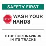 Safety Firs Wash your Hand Stop Icon -Banner