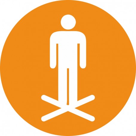 Stand Here with Icon - Floor Sign