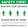 Safety First Maintain Your Distance Please Keep 6ft Apart with Icons Banner