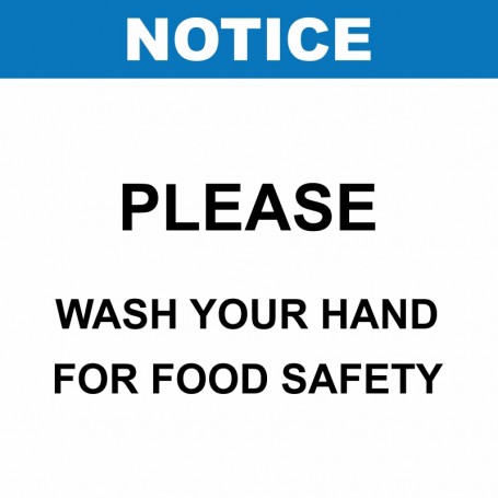 Notice Please Wash Your Hands For Food Safety - Portrait