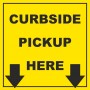 Curbside Pickup Here Yellow Black with Arrows - Banner