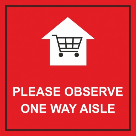 Please Observe One Way Aisle with Icon - Banner