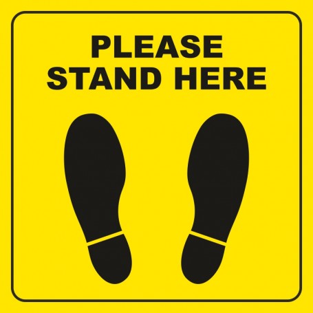 Please Stand Here Floor Sign
